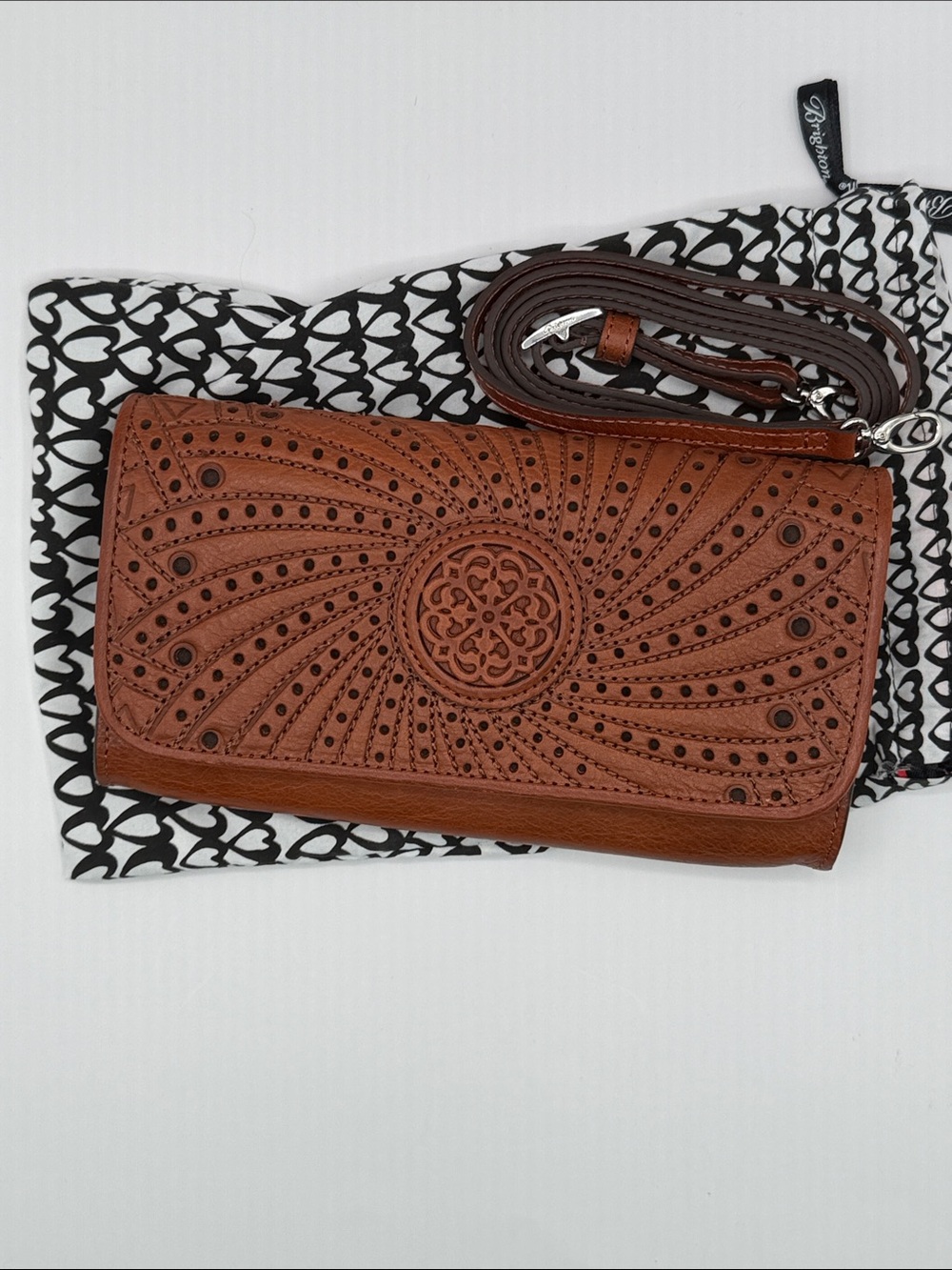 Retired Brighton Ferrara La Bellezza Cognac Lg Wallet NWT